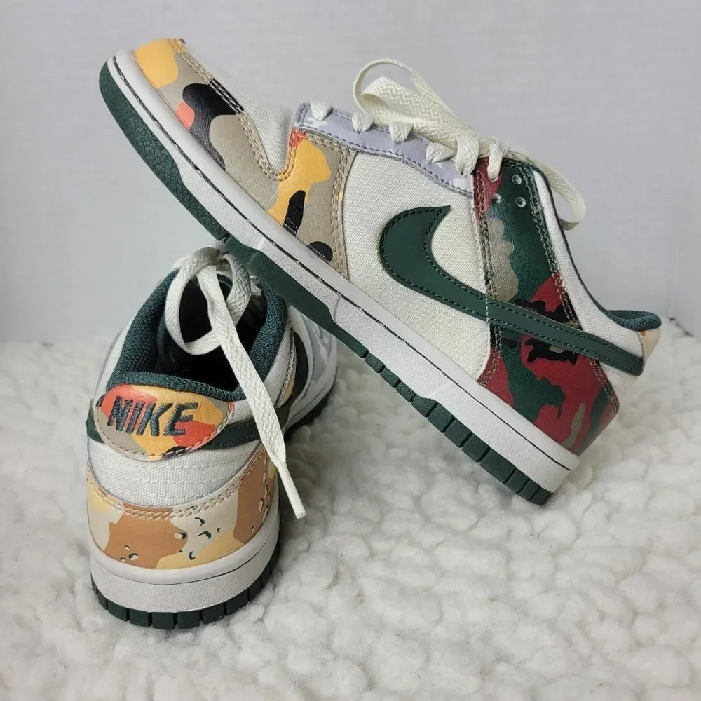 Nike Dunk SE Low Sail Multi-Camo Size4 US 36 EUR